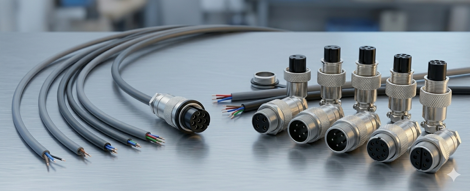 GX12 GX16 GX20 series aviation connectors, high-precision zinc alloy industrial plugs and sockets, 2-15 pin configurations for panel mounting.