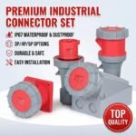 Heavy Duty 3 Phase Industrial Connector | 3/4/5 Pin 16A 32A 63A 125A | Waterproof Aviation Plug, Surface & Flush Mount Socket