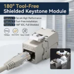 10 PCS-CAT.6A Shielded Tool-less RJ45 Keystone Jack, Up-Down Crimp  10Gbps Network Data Connector for Shielded Cable