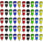 20PCS Insulated Safety 32A 4mm Banana Socket Terminal 5 Colors Female Jack Panel Mount Socket Binding Post Wire Connector