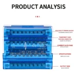 UK207/211/215/407/411/415 DIN Rail Terminal Block, 125A Distribution Box 1/2 In Several Out, Electrical Junction Box - Image 4