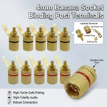 40Pcs Gold Plated Amplifier Speaker Terminal Binding Post Banana Plug Socket Connector Suitable for 4mm Banana Plugs