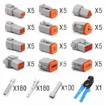 DT Series Deutsch Waterproof Connector Kit Repair Tool Portable Box Suit DT06-2/3/4/6/8/12S DT04-2/3/4/6/8/12P Terminal & Pliers - Image 4