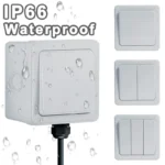 ​​IP66 Outdoor Wall Switch 16A Weatherproof Push Button - 1/2/3 Gang Electrical for Garden/Patio/Exterior Use​