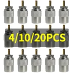 UHF Male Plug &  N-Type Male Plug - Crimp Connector for RG58/RG59/RG6U Coaxial Cable - Gold Plated Brass RF Connector UHF MALE