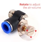 Gas pipe quick connector speed control switch regulating valve throttle valve pneumatic adjustable cylinder SL 6 8 01 02 M5 - Image 5