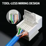 10PCS Cat5e Tool-Less Keystone Jack Connector Adapter, Keystone Module Connector Internet Network Ethernet LAN Cable - Image 3