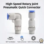360° Rotary Connectors Pneumatic Air Fitting Swivel Joint High Speed Rotation 6/8/10/12mm MaleThread M5 1/4 1/2 Quick Coupling