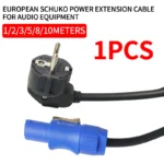 European Schuko Power Extension Cable, 3x1.5mm² for Stage Lighting, LED Beam Lights & Audio Equipment