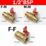 5/20/100pcs Brass Ball Valve Air Compressor Water Gas Oil Shut Off Valve 1/8" 1/4" 3/8" 1/2" BSP Threaded Mini Male To Female - Image 5