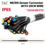 5/20/100 PCS M6 M8 Julet Sensor Waterproof Electric Bicycle Butt Joint Plug Male Female Ebike Display Cable Connector With Wire
