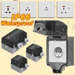 IP66 Waterproof Junction Box Industrial Grade Panel Mount 3Pin Power Switch ON-OFF Outdoor Socket for EU Thai US UK UN