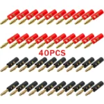 40PCS 4mm Banana Plug Gold Plated For Speaker Wire Red Black Audio Speaker Cable Wiring Post Banana Connector