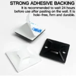 250/500/1000pcs Zip Tie Mounts Durable Clip Clamp Wall Holder Base Adhesive Backed Cable Ties Mount Holder Cable Wire - Image 3