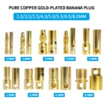 40pcs 2/3/3.5/4/5/5.5/6/6.5/8mm Aircraft model pure copper Banana Plug Gold Plated Copper Brushless Motor Bullet Connector