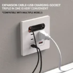 Universal Wall Socket 86-Type White With Retractable Wire Data Cable 20W Fast Charge Type-C PD USB Fast Charging for iPhone - Image 4