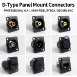 D-Type Panel Mount Connectors Kit – XLR, RCA, BNC Audio & Signal Jacks for Pro Audio, Broadcast & Industrial Equipment