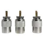 UHF Male Plug &  N-Type Male Plug - Crimp Connector for RG58/RG59/RG6U Coaxial Cable - Gold Plated Brass RF Connector UHF MALE - Image 2