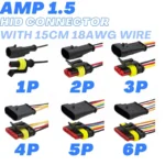 5/20/100 Sets HID 1/2/3/4/5/6 Pin Waterproof Auto Connector Kit with 15CM 18AWG Wire for Car/Truck Harness Wiring - Image 6