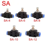 Air Flow Speed Control Valve Tube Water Hose Pneumatic Push In Fittings Throttle Valve SA 4-12mm