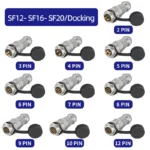 2/5/20 Sets SF12/SF16/SF20 Aviation Panel Mount  Waterproof  Connector Male Socket Female Plug 2 3 4 5 6 7 9 10 12 Pin