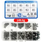250PCS/BOX 304 Stainless Tip Set Screw Kit Hex Hexagon Socket Allen Cup Point DIY Set Door Handles Bolt M2 M3 M4 M5 M6 M8 DIN916 - Image 6