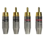 Solderless Gold RCA Plugs - Metal AV Connectors for Amplifier, Speaker, Audio Video - DIY Easy Install - Image 2