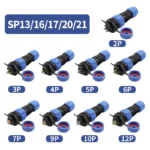 5/10/100 Sets Sp13 Sp17 /SP16 Sp20/sp21 Ip68 Waterproof Aviation Plug Socket Male Female Connector Panel Mounted 2/3/4/5/6/7 Pin