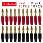 10/20Pcs Banana Connector Plug Jack Gold Plated Musical Sound Audio Speaker 4MM Banana Plugs For Audio Video Speaker Terminal - Image 3