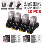 10 PCS For Wholesale Miniature Control Relays Small Intermediate Relay AC 12V DC C24 AC220 HH52P HH53P HH54P HH62P HH63P HH64P
