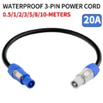 Weatherproof 3-Pin Power Cable (3×1.5mm²) for Stage Audio, Lighting Gear, Beam Projectors & LED Displays