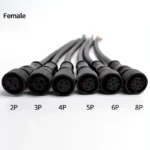 5/20Pcs M12 Metal Black Waterproof IP68 2 3 4 5 6 8Pin Male and Female LED Strip Outdoor IP68 Cable Connector 20cm Wire Plug - Image 3