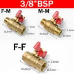 5/20/100pcs Brass Ball Valve Air Compressor Water Gas Oil Shut Off Valve 1/8" 1/4" 3/8" 1/2" BSP Threaded Mini Male To Female - Image 4