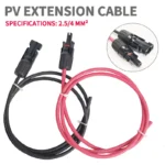 4//2.5 mm²  Extension Cable PV1-F Solar Panel Wire, Waterproof DC Connector Male & Female Pair for Photovoltaic System