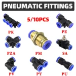 5/10PCS Pneumatic Fittings Quick Connector Air Tube Connectors Plastic PU PY PE PV PM SA 4mm 6mm 8mm 10mm 12mm Air Hose Fitting