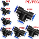 10PCS PE/PEG Plastic Quick Connector - 4-12mm Push In Fitting for Air Hose & Tube, Industrial & Home Pneumatic Systems​