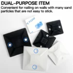 250/500/1000pcs Zip Tie Mounts Durable Clip Clamp Wall Holder Base Adhesive Backed Cable Ties Mount Holder Cable Wire - Image 4