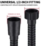 Black Stainless Steel Shower Hose 1.5M/2M Flexible Anti-winding Bathroom Water Pipe G1/2 Interface Explosion-proof Shower Tube - Image 6