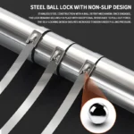 50Pcs 304 Stainless Steel Cable Ties, Self-Locking Anti-Rust Metal Zip Ties for Electrical Wiring Harness, Heavy Duty - Image 2