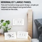 118x75mm Italy&Chile USB TypeC Fast Charging Wall Socket Schuko Wifi Smart Switch Sat TV Tel,White Tempered Glass Panel for Home - Image 2