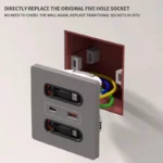 Universal Wall Socket 86-Type White With Retractable Wire Data Cable 20W Fast Charge Type-C PD USB Fast Charging for iPhone - Image 5