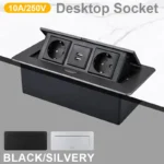 Table Charging Station Hidden Type Power Socket Slow Pop-Up Table Outlet Desktop Socket for US/EU Home Office Kitchen