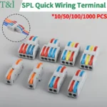SPL-42/62/63/82/93 3/2-in 8/6/4-out Fast Wiring Terminal Multi-functional Parallel and Branch Docking Terminal Wire Connector