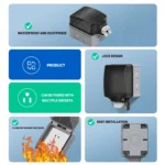 ​​IP66 Waterproof ABS Power Distribution Box | Outdoor 86 Type Surface-Mounted Switch Panel with Rain Cover​ - Image 4