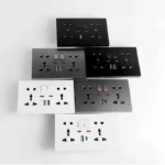 Universal Wall Socket with USB-C USB Charger & Switches, 2 Gang Power Outlet With LED, Flush Mount, AC 110-250V - Image 5