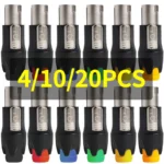 4/10/20pcs Neutrik NL4FX Compatible 4-Pin Locking Connector - Professional Speaker Plug for Power Amp Audio Equipment