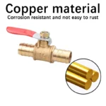 Red Handle Small Valve 6mm 8mm 10mm 12mm Hose Barb Inline Brass Water Oil Air Gas Fuel Line Shutoff Ball Valve Pipe Fittings - Image 3