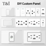 T&I Tempered Glass DIY Modular Wall Plate 2x4 inch, NEMA 5-15R Duplex Outlet, Combination with US/EU/Italy/Chile Socket Modules