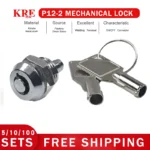 KRE 5Sets 12MM Press Lock P12-21 Billboard Small Plum Blossom Locking Light Box Telescopic Mechanical Key Small Cabinet Lock