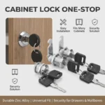 20SETS Metal Cylinder Cabinet Security Locker Cam Lock With 2 Keys Same Key Different Key Security Mailbox Lock Drawer 16mm